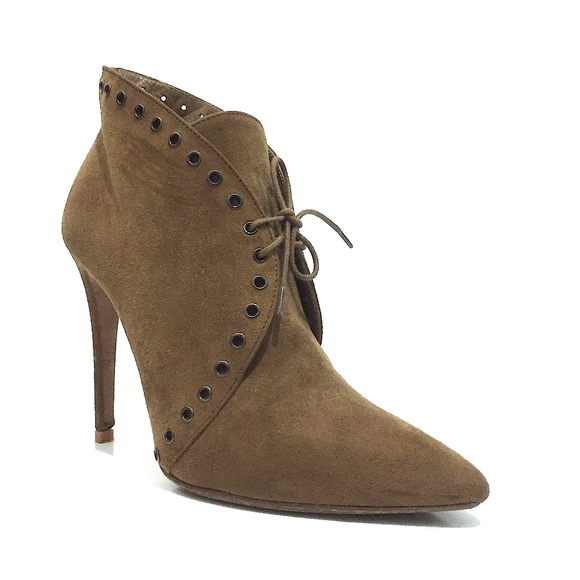 Prada Shoes - Prada Size 36 Eyelet Suede Lace-Up Booties